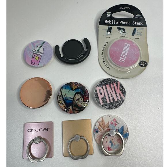 9Mobile phone stands & buttons new sticky on the backs. Found in storage auction - Picture 1 of 4